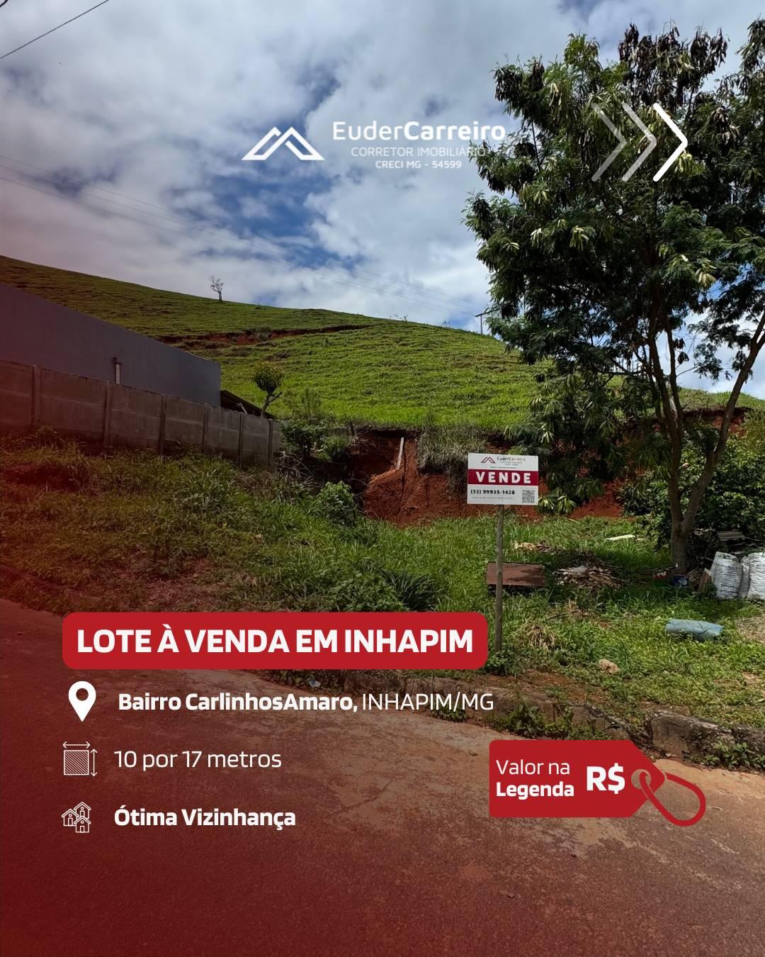 Lote, 170m², à venda em Inhapim, Carlinho Amaro